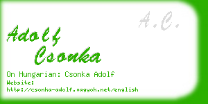 adolf csonka business card